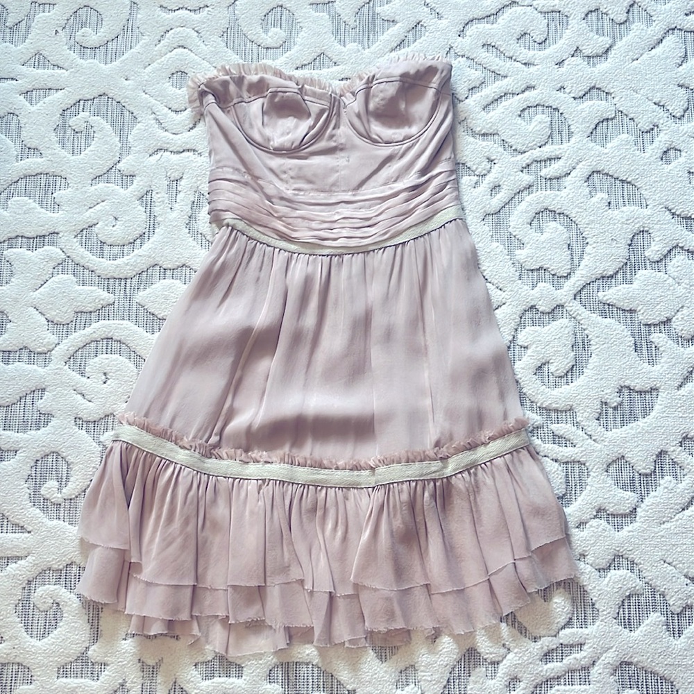 EUC Elizabeth and James Women’s Silk Blush Ruffle Dress